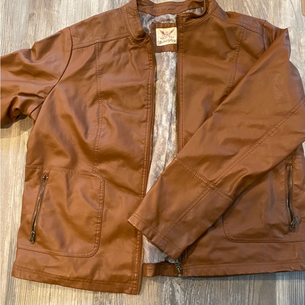 Faded glory pleather jacket. Size 2xl